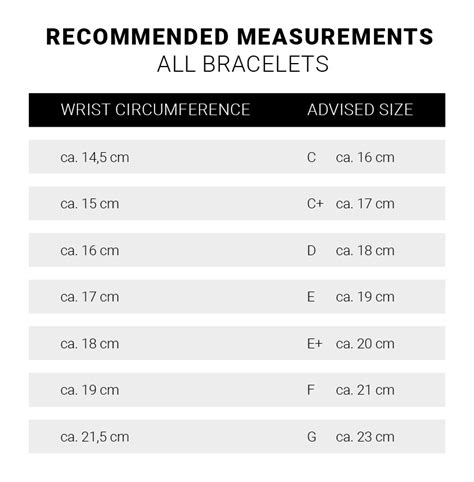 Gucci wrist size chart